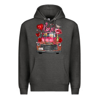 Charcoal Heather valentine's day truck love bird letter Premium Hoodie - FaDigitalArtStudio