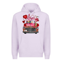 Lilac valentine's day truck love bird letter Premium Hoodie - FaDigitalArtStudio