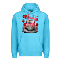 Valentine's Day Truck Love Bird Letter Premium Hoodie | Teevron