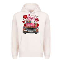 Pale Pink valentine's day truck love bird letter Premium Hoodie - FaDigitalArtStudio