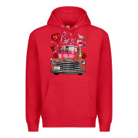 Red valentine's day truck love bird letter Premium Hoodie - FaDigitalArtStudio