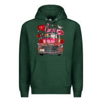 Sports Green valentine's day truck love bird letter Premium Hoodie - FaDigitalArtStudio