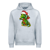 Heather Grey Christmas Cute Dragon Urban Hoodie - FaDigitalArtStudio