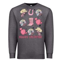 Charcoal Heather howdy valentine Premium Sweatshirt - MaliasSmallBusiness