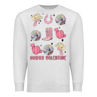 Oatmeal Heather howdy valentine Premium Sweatshirt - MaliasSmallBusiness