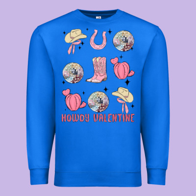 Howdy Valentine Premium Sweatshirt Designed By Maliassmallbusiness