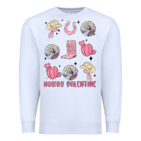 White howdy valentine Premium Sweatshirt - MaliasSmallBusiness