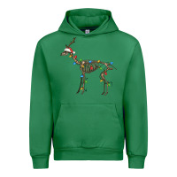 Emerald christmas deer skeleton Urban Hoodie - FaDigitalArtStudio