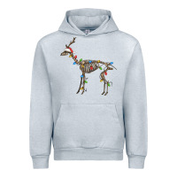 Heather Grey christmas deer skeleton Urban Hoodie - FaDigitalArtStudio