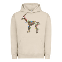 Pigment French Oak christmas deer skeleton Urban Hoodie - FaDigitalArtStudio