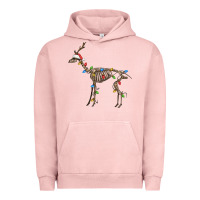 Pigment Salmon christmas deer skeleton Urban Hoodie - FaDigitalArtStudio