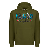 Army Green Nurse life Premium Hoodie - CowhideDigitalArt