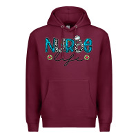 Burgundy Nurse life Premium Hoodie - CowhideDigitalArt
