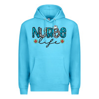 Ocean Blue Nurse life Premium Hoodie - CowhideDigitalArt