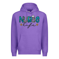 Purple Nurse life Premium Hoodie - CowhideDigitalArt