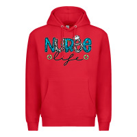 Red Nurse life Premium Hoodie - CowhideDigitalArt