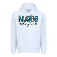 White Nurse life Premium Hoodie - CowhideDigitalArt