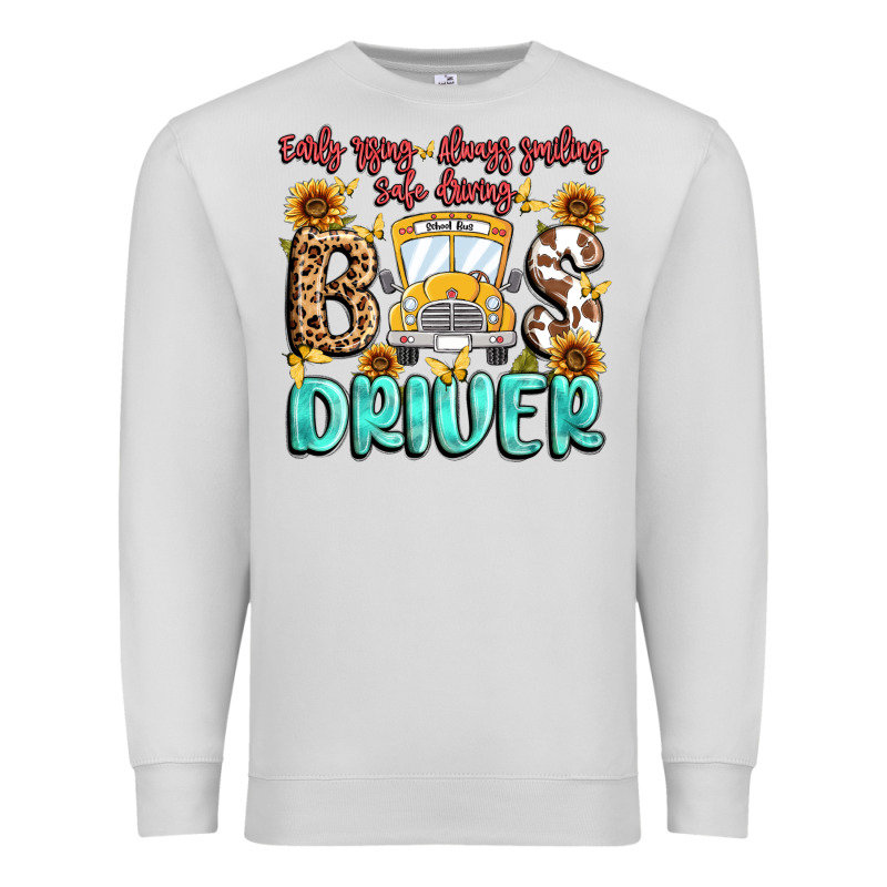 Early Rising Always Smiling Safe Driving Bus Drive Premium Sweatshirt by MaliasSmallBusiness | Teevron