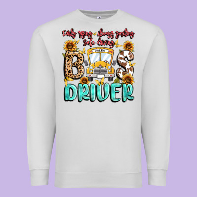 Early Rising Always Smiling Safe Driving Bus Drive Premium Sweatshirt Designed By Maliassmallbusiness