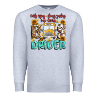 Heather Grey early rising always smiling safe driving bus drive Premium Sweatshirt - MaliasSmallBusiness