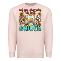 Pale Pink early rising always smiling safe driving bus drive Premium Sweatshirt - MaliasSmallBusiness