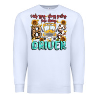 White early rising always smiling safe driving bus drive Premium Sweatshirt - MaliasSmallBusiness