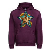 Mauve Wine western leopard star Urban Hoodie - HRA Design Shop