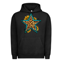 Pigment Black western leopard star Urban Hoodie - HRA Design Shop