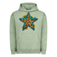 Pigment Oil Green western leopard star Urban Hoodie - HRA Design Shop