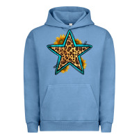 Pigment Pebble Blue western leopard star Urban Hoodie - HRA Design Shop