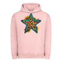 Pigment Salmon western leopard star Urban Hoodie - HRA Design Shop