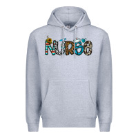 Heather Grey nurse Premium Hoodie - CowhideDigitalArt