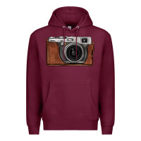 Burgundy vintage camera Premium Hoodie - FaDigitalArtStudio
