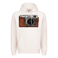 Pale Pink vintage camera Premium Hoodie - FaDigitalArtStudio