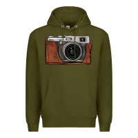 Army Green vintage camera Premium Hoodie - FaDigitalArtStudio