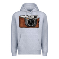 Heather Grey vintage camera Premium Hoodie - FaDigitalArtStudio