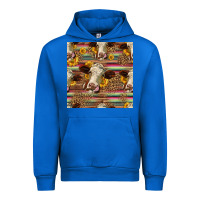 Cobalt western hereford cattle seamless pattern Urban Hoodie - HRA Design Shop