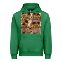 Emerald western hereford cattle seamless pattern Urban Hoodie - HRA Design Shop