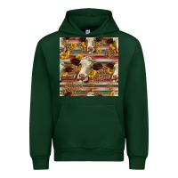 Forest Green western hereford cattle seamless pattern Urban Hoodie - HRA Design Shop