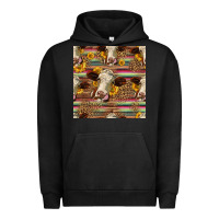 Pigment Black western hereford cattle seamless pattern Urban Hoodie - HRA Design Shop