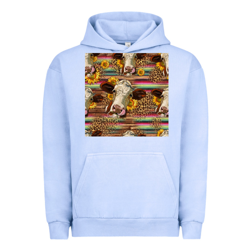 Western Hereford Cattle Seamless Pattern Urban Hoodie by HRA Design Shop | Teevron