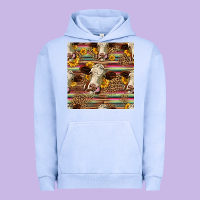 Western Hereford Cattle Seamless Pattern Urban Hoodie Designed By Hra Design Shop