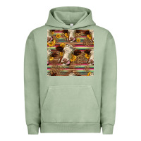 Pigment Oil Green western hereford cattle seamless pattern Urban Hoodie - HRA Design Shop