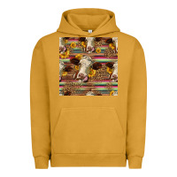 Pigment Peanut Butter western hereford cattle seamless pattern Urban Hoodie - HRA Design Shop