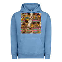 Pigment Pebble Blue western hereford cattle seamless pattern Urban Hoodie - HRA Design Shop