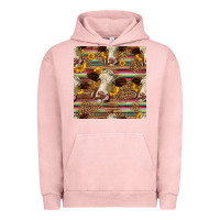 Pigment Salmon western hereford cattle seamless pattern Urban Hoodie - HRA Design Shop