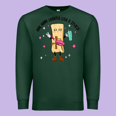 Out Here Looking Like A Snack Premium Sweatshirt Designed By Maliassmallbusiness