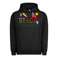 Pigment Black the beach is my happy place Urban Hoodie - CowhideDigitalArt