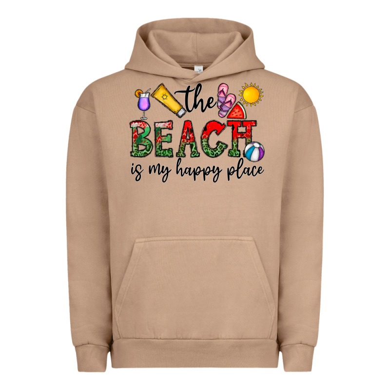 The Beach Is My Happy Place Urban Hoodie by CowhideDigitalArt | Teevron