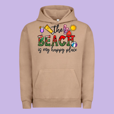 The Beach Is My Happy Place Urban Hoodie Designed By Cowhidedigitalart